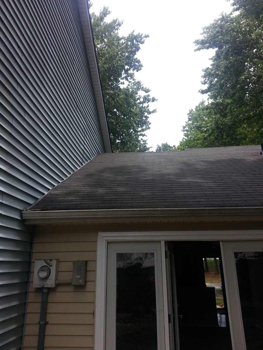 After: the finished roof over the back door